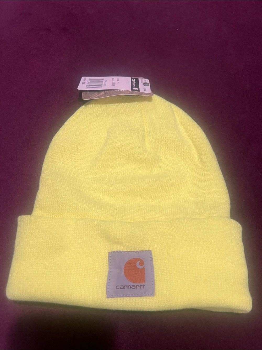 Carhartt Neon Yellow Fold-Over Cuff Beanie